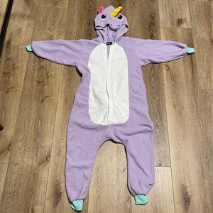 Kids Purple Unicorn Onesie Pajama Costume